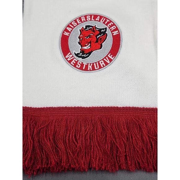 Kaiserslauten Westkurve Scarf Red and White With Patch Red and White HTF - Picture 12 of 12